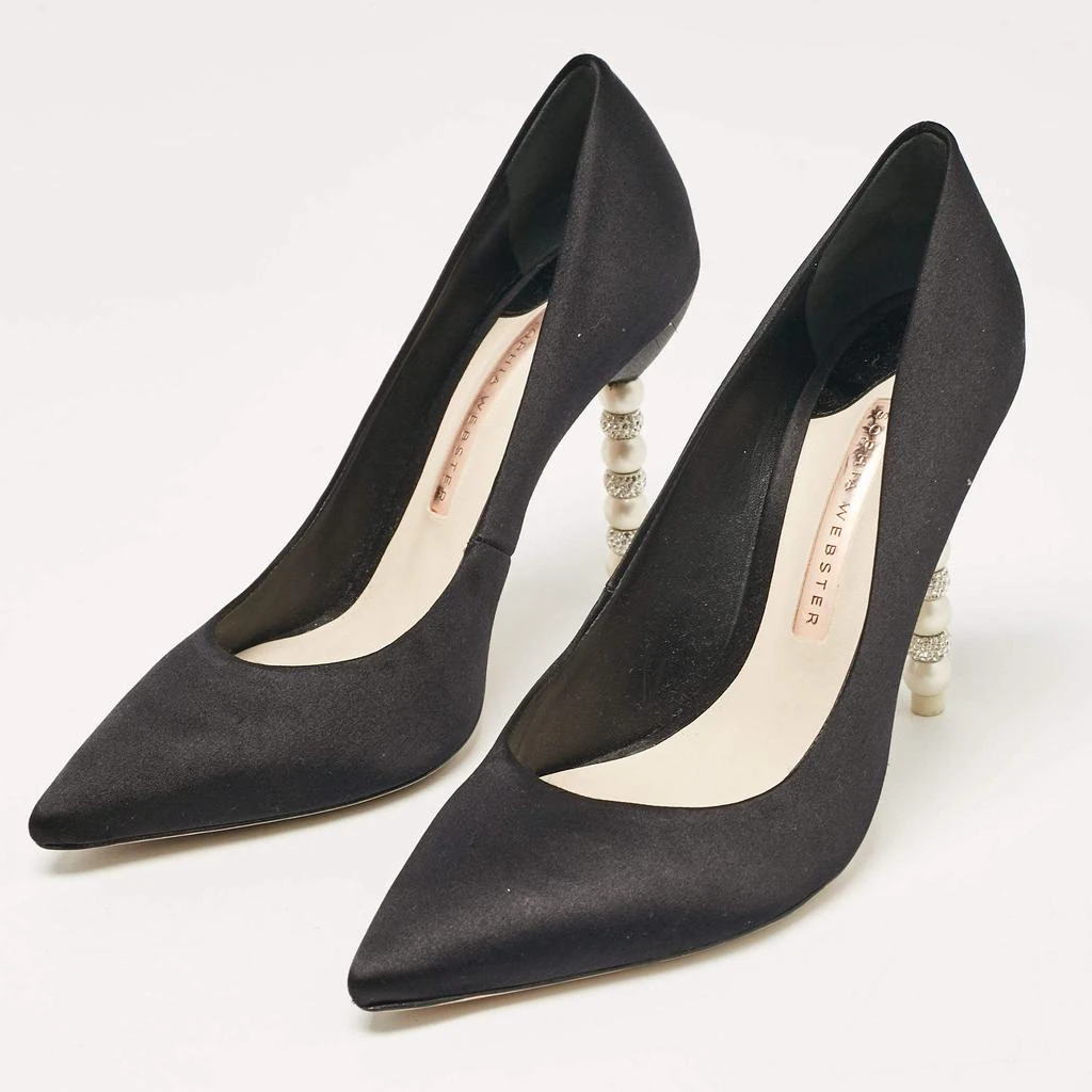Sophia Webster Sophia Webster Black Satin Coco Crystal Pumps Size 38.5 2