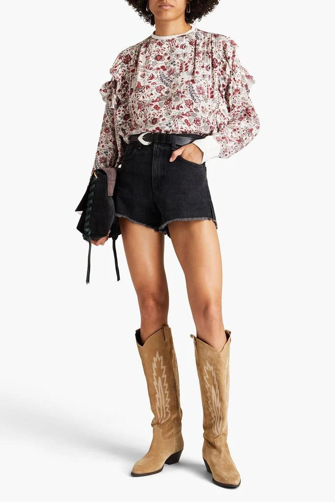 Isabel Marant Kacila gathered floral-print silk crepe de chine blouse 2