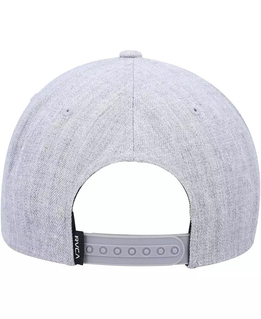 RVCA Men's Heather Gray, Red Patch Adjustable Snapback Hat