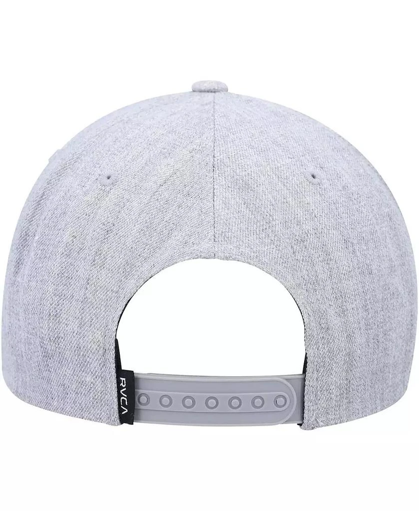 RVCA Men's Heather Gray, Red Patch Adjustable Snapback Hat 2