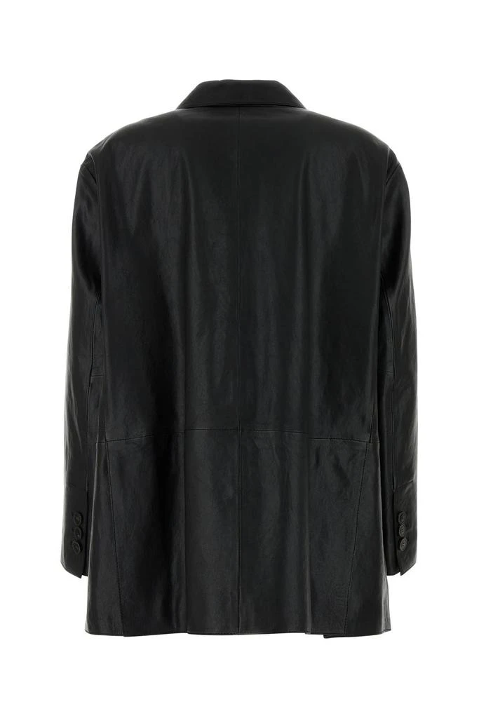 Max Mara Black leather Marat blazer 1