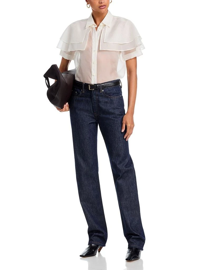 FRAME The Silk Organza Cape Top 2