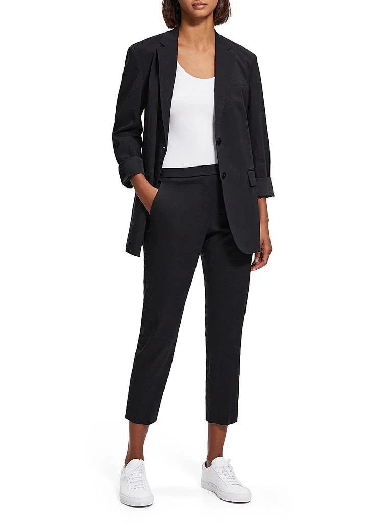 Theory Treeca Linen Pull-On Crop Pants 2