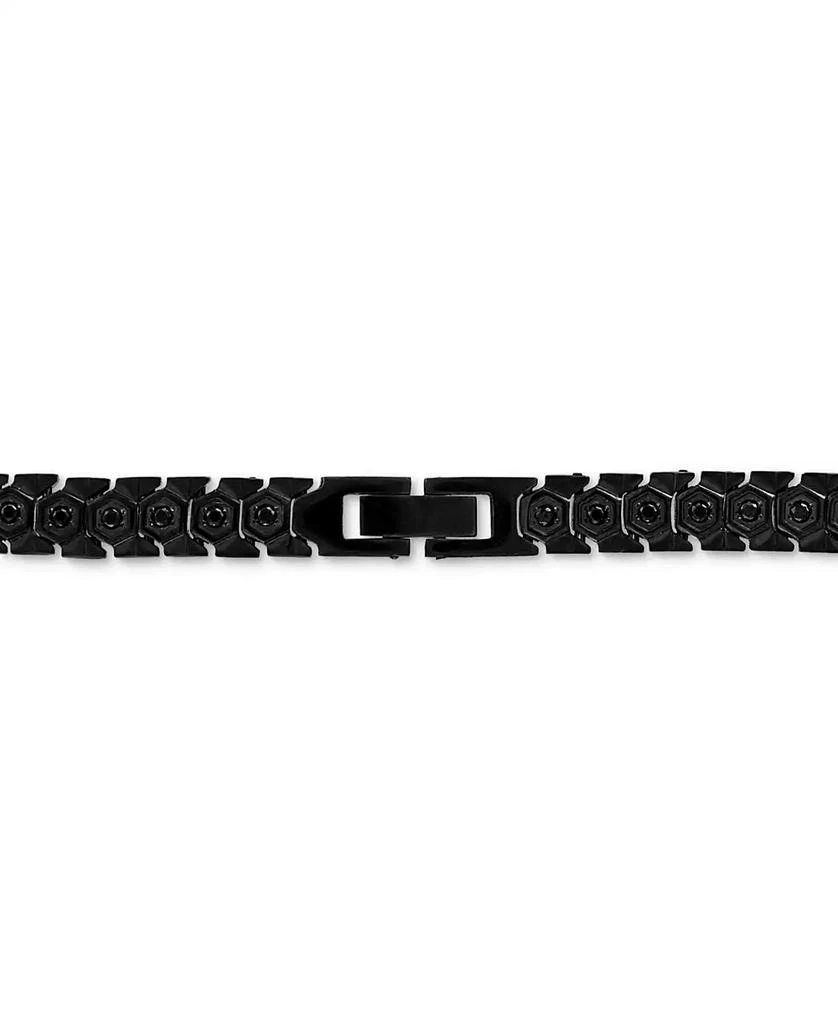 Esquire Men's Jewelry Cubic Zirconia Honeycomb Link 24" Necklace in Black IP Stainless Steel, Exclusively at Macy's 4