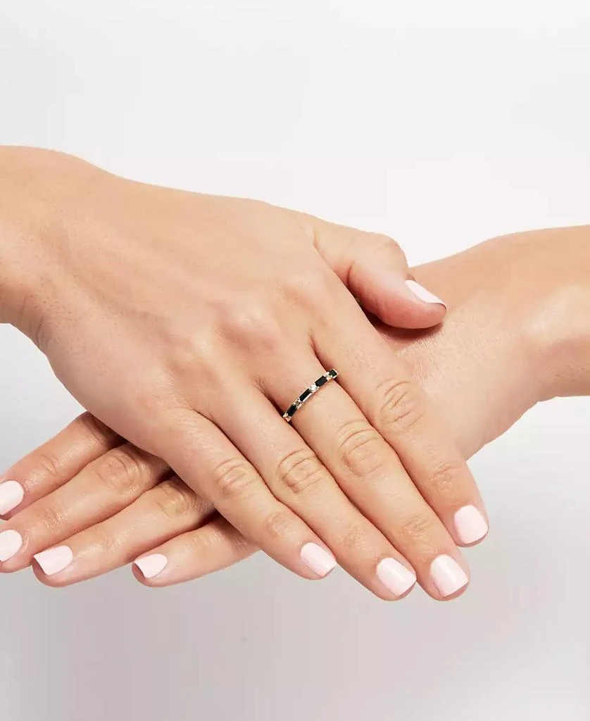 Macy
s Onyx 
White Topaz (1/4 ct. t.w.) Stack Ring in 14k Gold 2