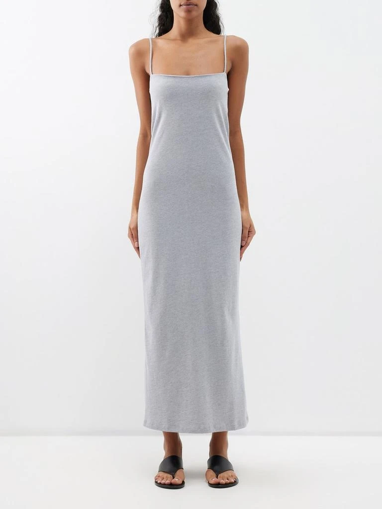 Raey Square-neck cotton-blend jersey slip dress 4
