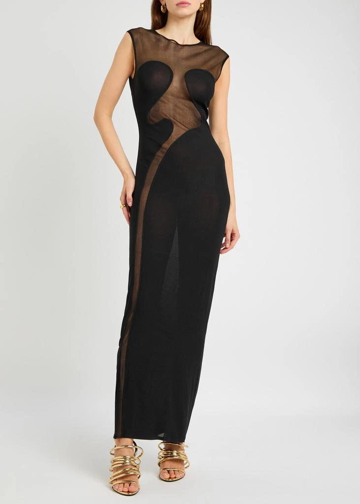Alaïa Panelled mesh maxi dress 4