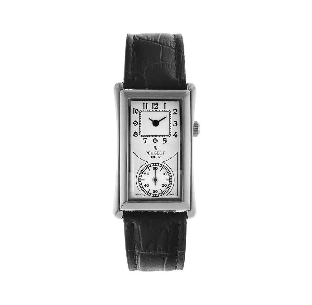 Peugeot Men's 40x24 mm Silver Large Remote Sweep Leather Strap watch 1