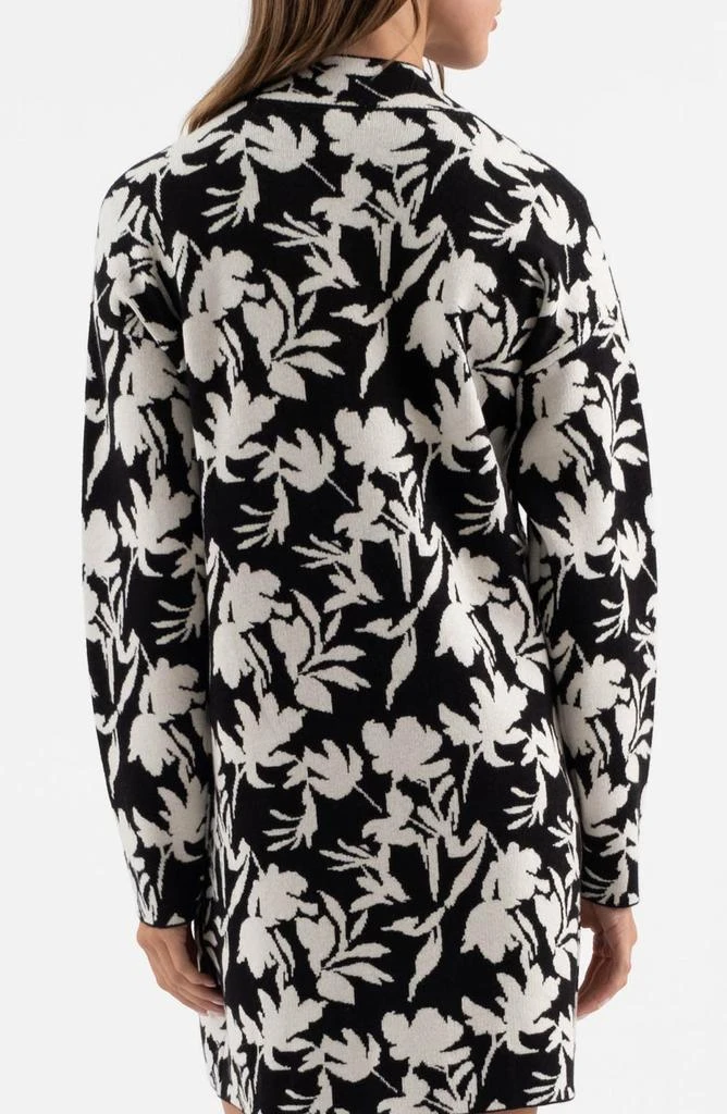 Blu Pepper Floral Jacquard Long Sleeve Sweater Dress 2