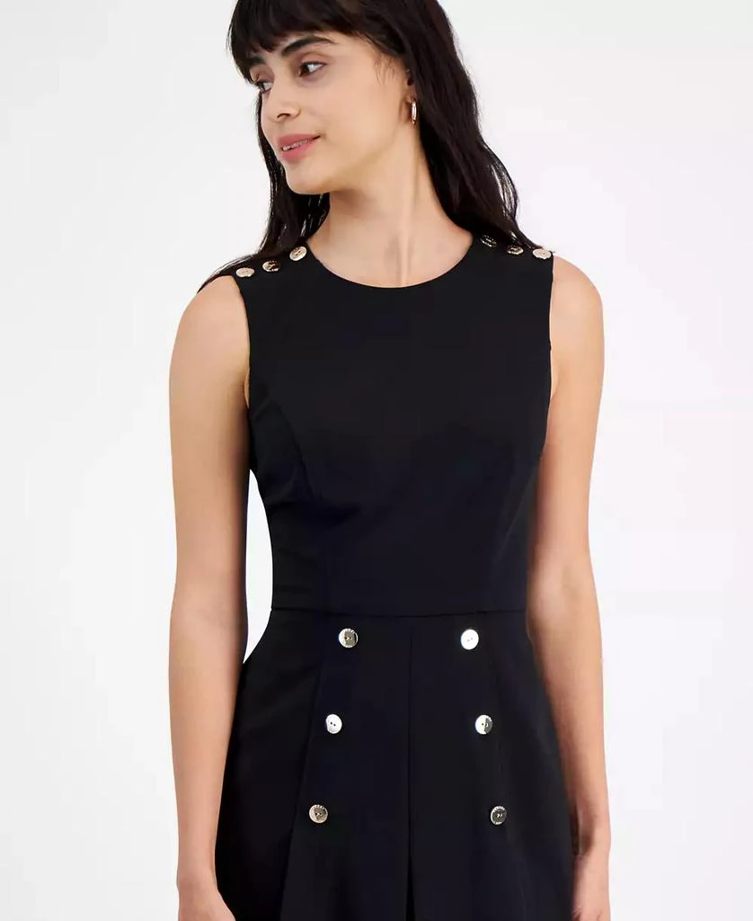 Tahari Women's Sleeveless Button A-Line Dress 2