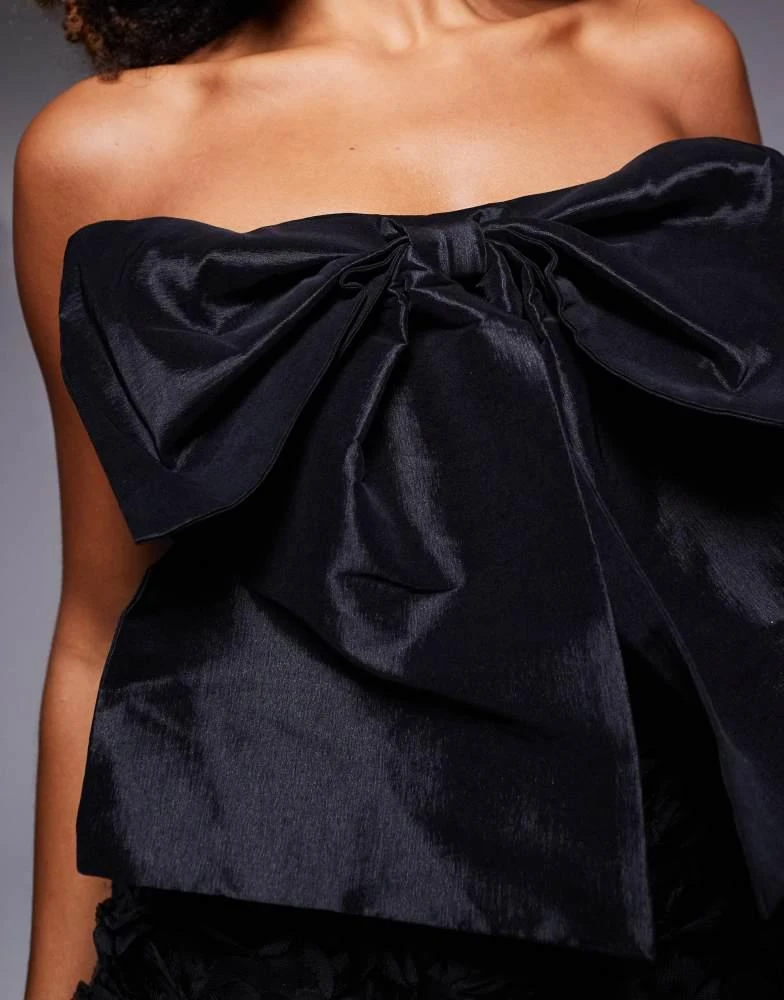 River Island River Island bandeau bow mini dress in black 3
