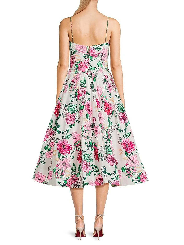 green emerald velvet dress Sweetheart Embroidered Mesh Floral Tiered Fit and Flare Dress main image 1