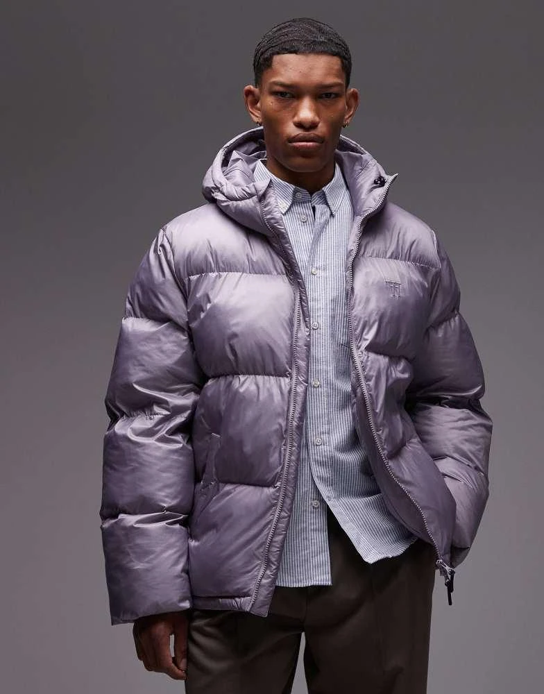 Double A by Wood Wood Double A By Wood Wood claus double zip padded jacket in lilac grey