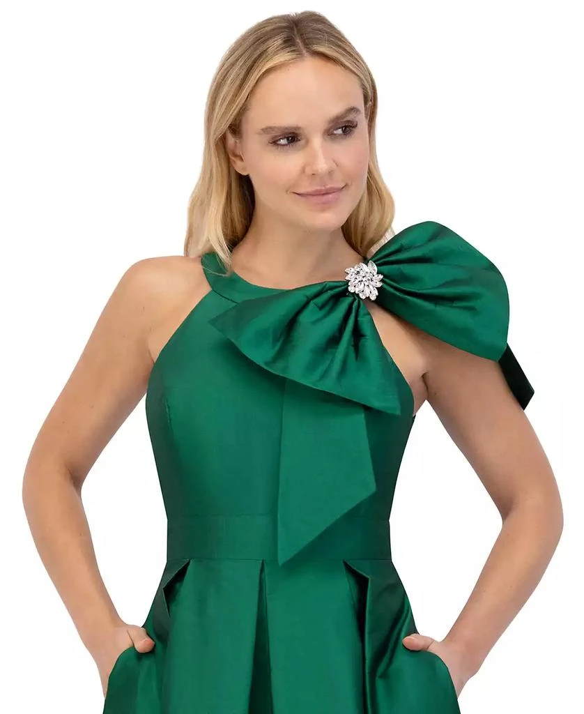 Women's Bow-Trim Halter Pleated Taffeta Gown  On Sale Now with Up to 51%  Off | Discover Exclusive Deals & Savings at BeyondStyle  Authentic Eliza J  dress|women's fashion, shoes & accessories|dresses