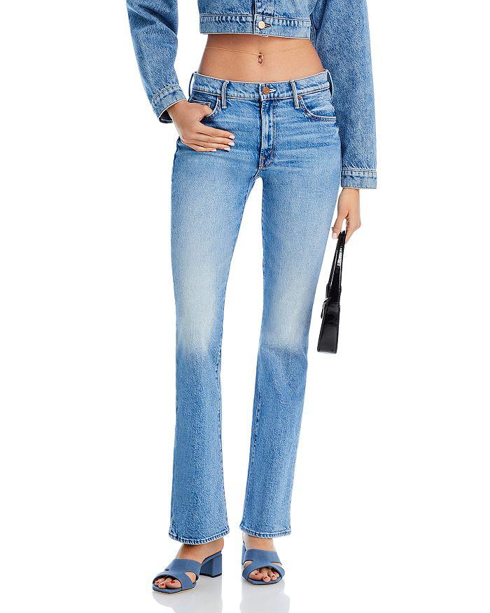 MOTHER The Outsider Sneak Mid Rise Straight Jeans in For Sure