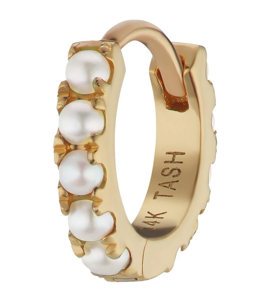 Maria Tash Yellow Gold Pearl Eternity Hoop Earring (6.5mm) 1