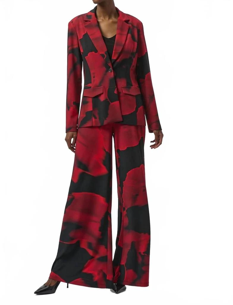 JOSEPH RIBKOFF Abstract Print Straight Blazer In Black/red 4