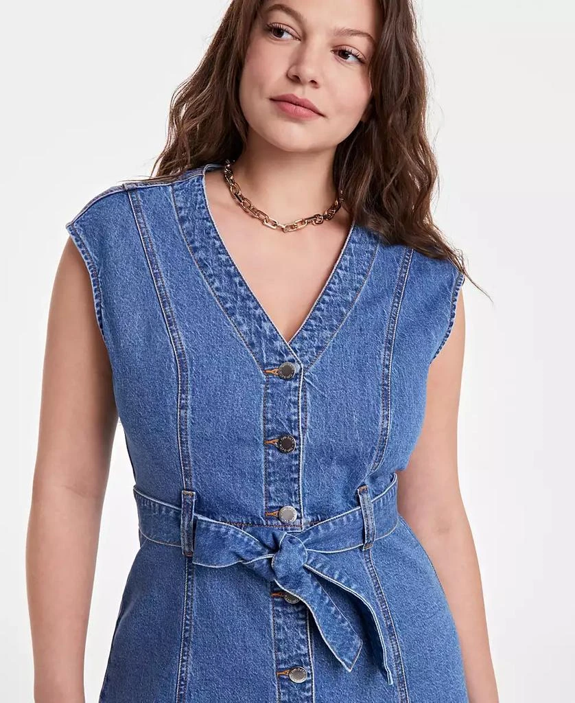 On 34th Women's Sleeveless Belted Denim Midi Dress, Exclusively at Macy's 3