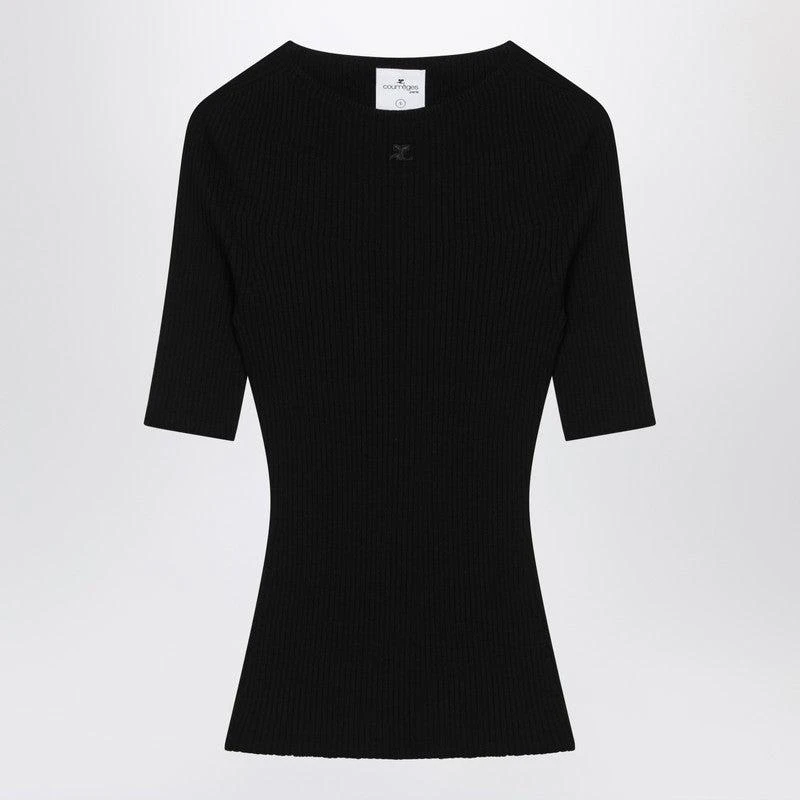 courreges Courrèges Ribbed Sweater In Cotton And Wool 1