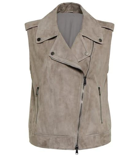 Brunello Cucinelli Suede biker vest 1
