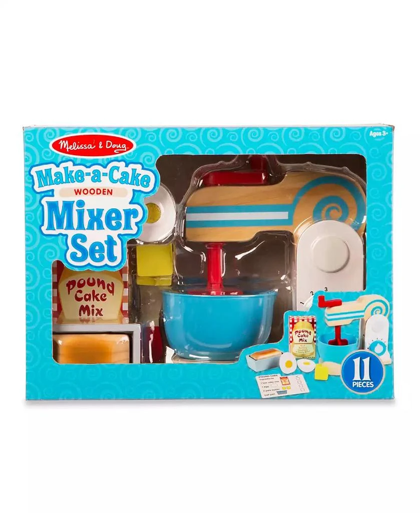 Melissa & Doug Melissa & Doug Wooden Make-a-Cake Mixer Set (11 pcs) - Play Food and Kitchen Accessories 5