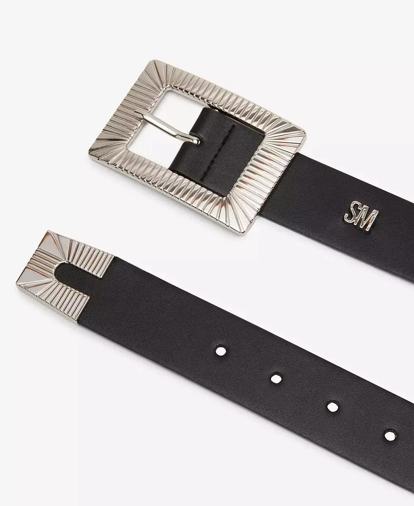 Steve Madden Women's Ridge-Pattern Faux-Leather Belt 2