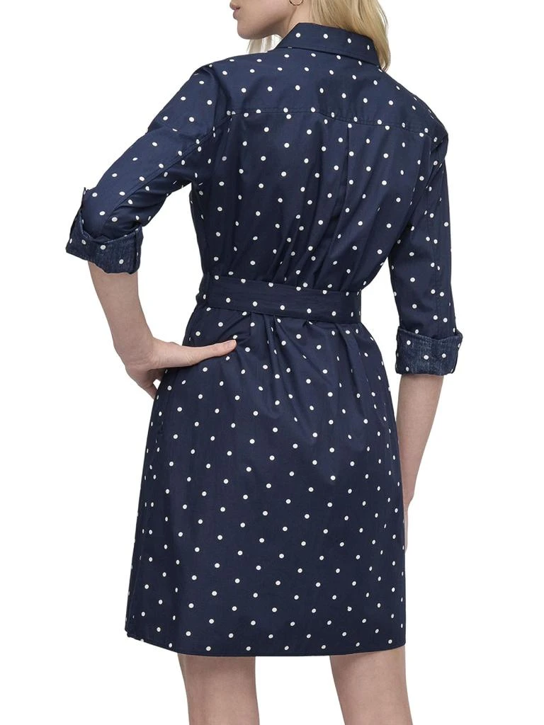 DKNY Polka Dot Roll-Tab Mini Shirtdress 2