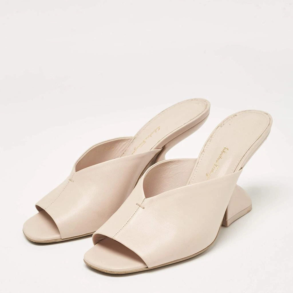 Salvatore Ferragamo Salvatore Ferragamo Light Pink Leather Sansu Slide Sandals Size 38.5 2