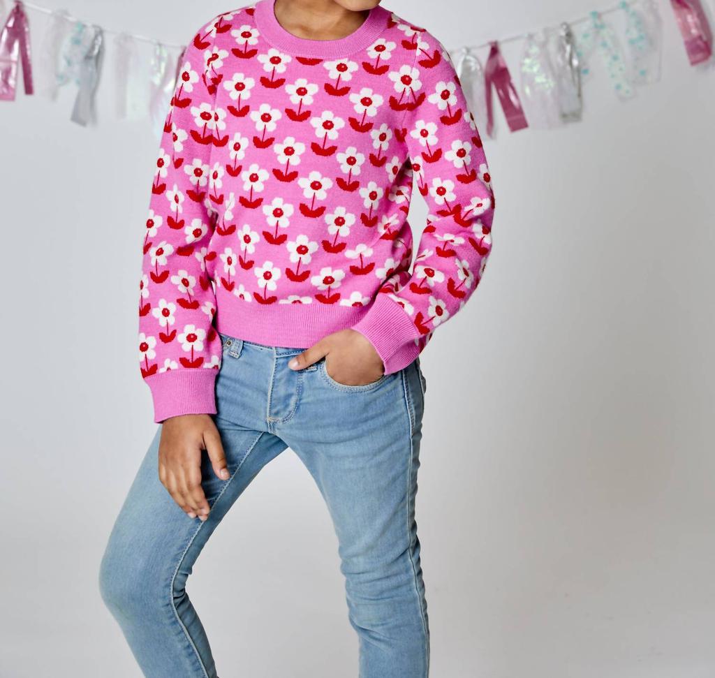 Design History Design History - Girl's Flower Diamond Sweater