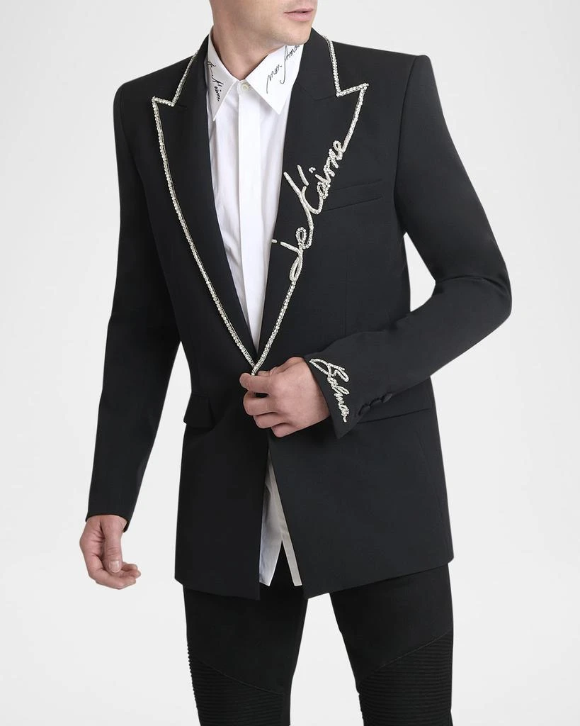 Balmain Men's Love Letter Piping Dinner Jacket 4