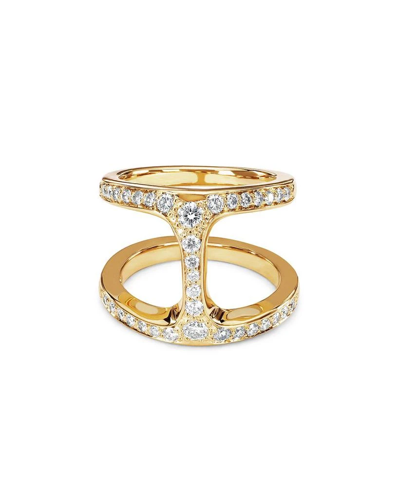 Hoorsenbuhs 18K Yellow Gold Phantom Diamond Double Row Statement Ring 2