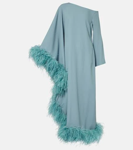 Taller Marmo Ubud Extravaganza feather-trimmed gown 1