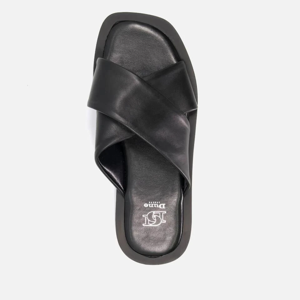 Dune DUNE LONDON LICORICE CROSS FRONT LEATHER SANDALS 5