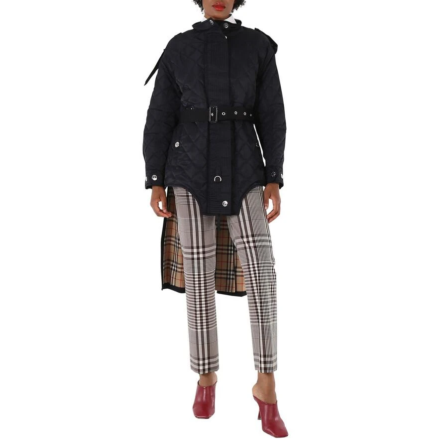 Burberry Quilted Nylon And Cotton Coat With Detachable Hood