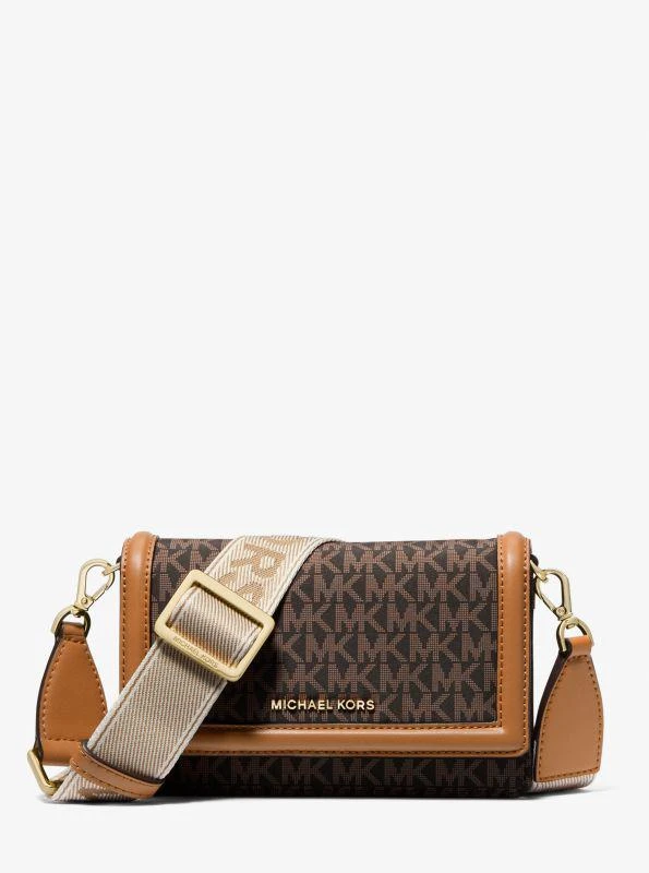 Michael Kors Jet Set Small Logo Print Woven Smartphone Crossbody Bag 1