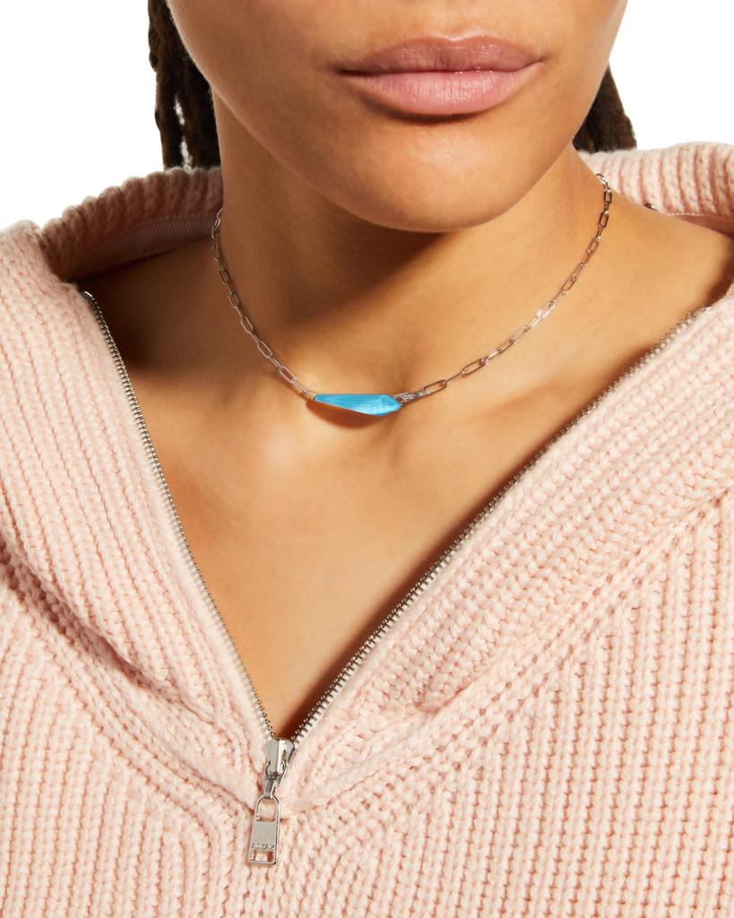 Stephen Webster Slimline Shard Linked Choker with Turquoise Clear Quartz