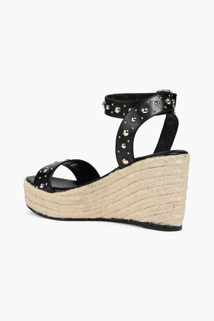 Maje Studded leather espadrille wedge sandals 3
