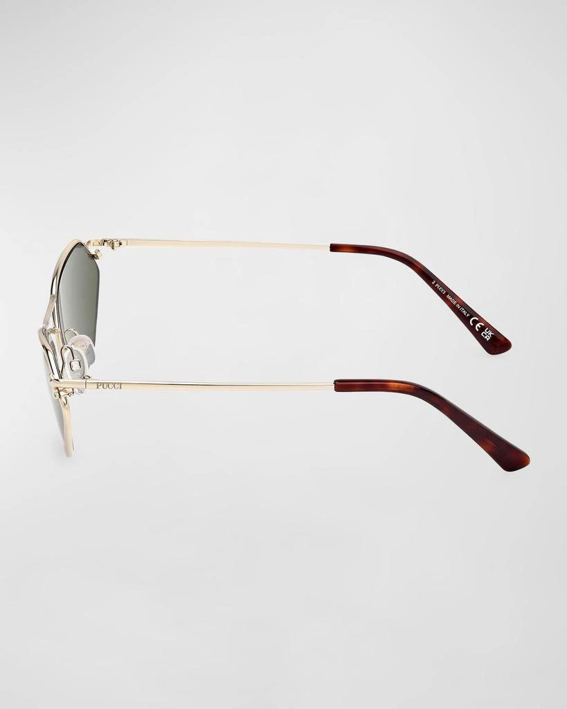 Shop Geometric Metal & Acetate Rectangle Sunglasses on Sale  display picture 1