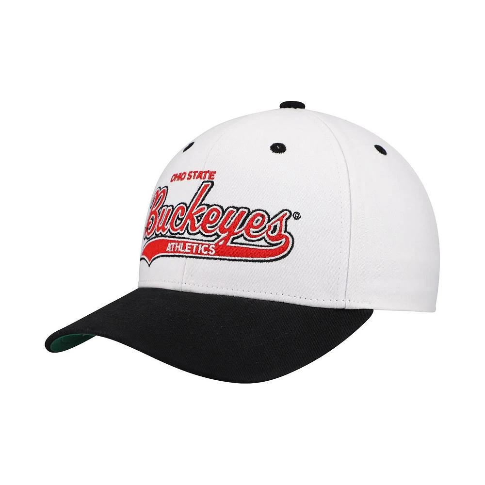 Mitchell & Ness Men's White/Black Ohio State Buckeyes Tail Sweep Pro Snapback Hat 4