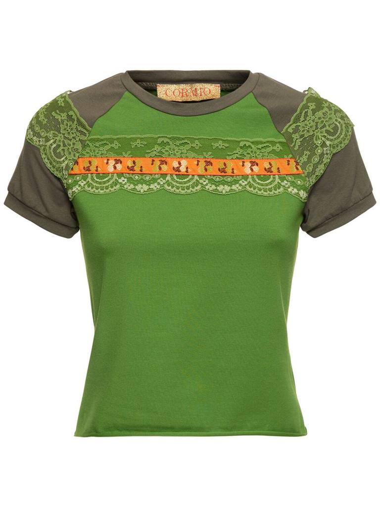 CORMIO Cormio Lace-Panelling Raglan T-Shirt