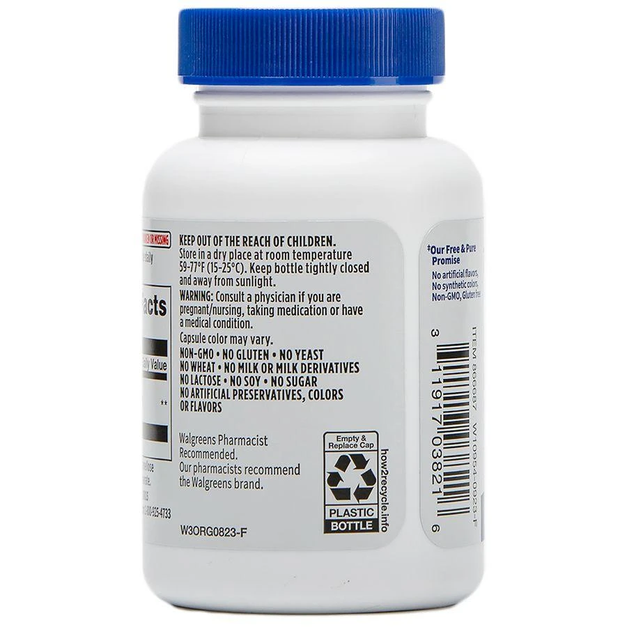 Walgreens Free & Pure Korean Panax Ginseng 100mg Capsules (60 days) 2