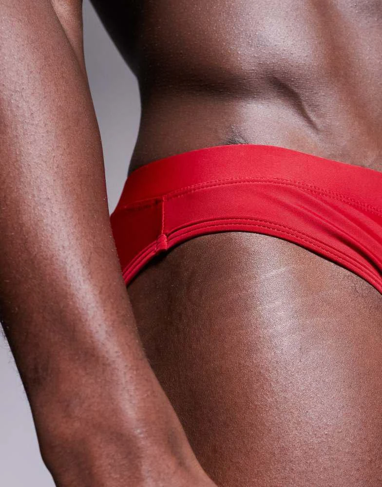 ASOS ASOS DESIGN swim briefs in red 4