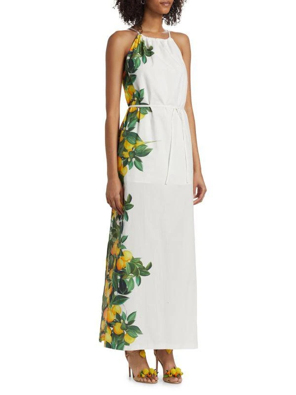 Amanda Uprichard Alicanta Lemon Cotton Maxi Dress 3