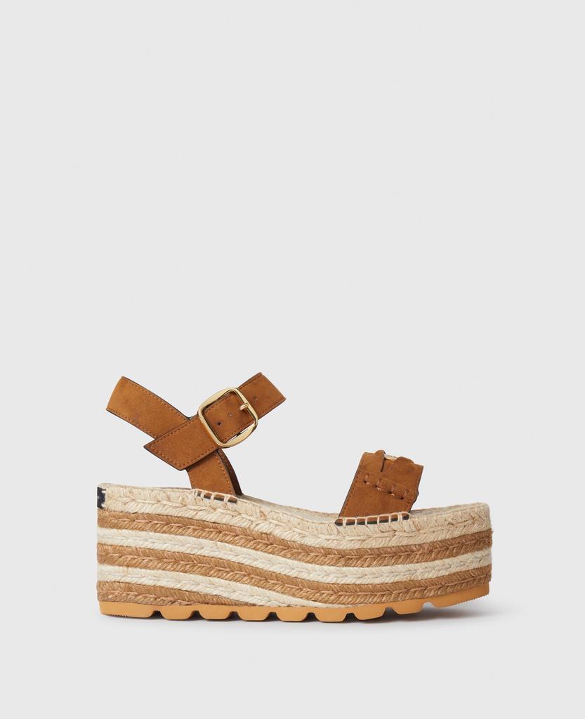 Stella McCartney Stella McCartney - Gaia Platform Espadrille Wedges, Woman, Pecan, Size: 38