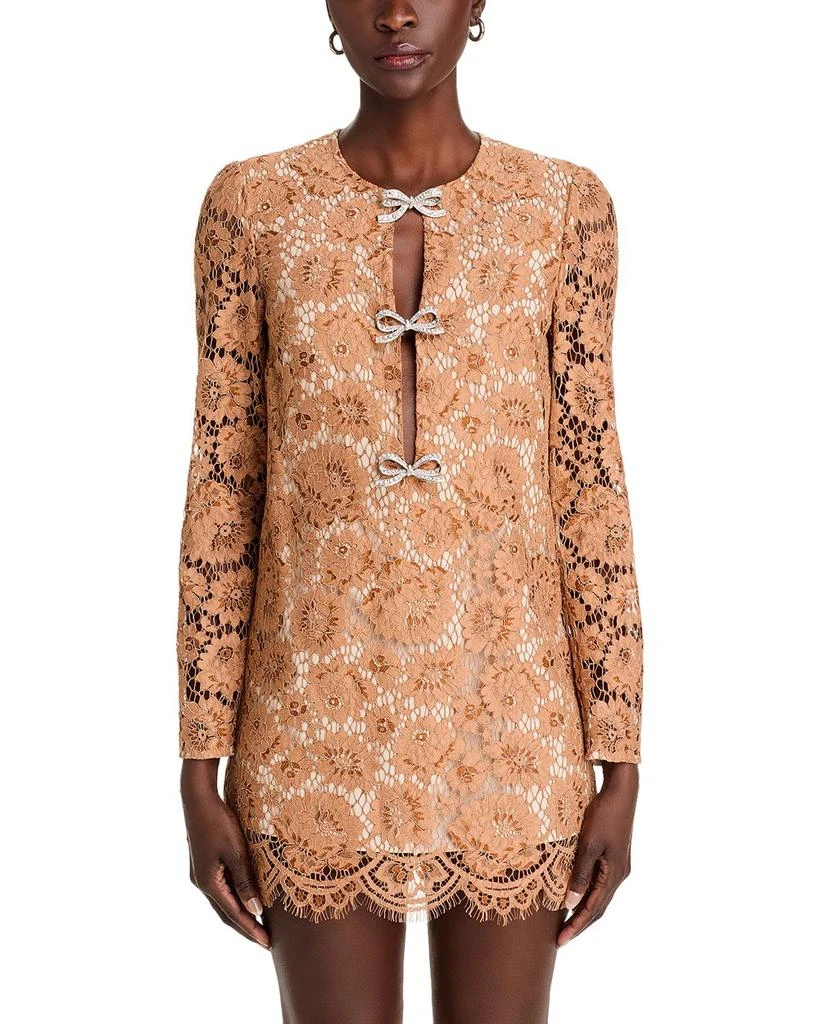Self Portrait Lace Embellished Bow Mini Dress 7