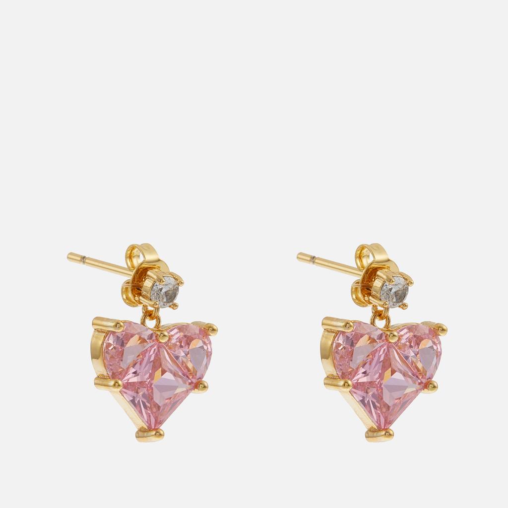 Crystal Haze Crystal Haze Baby Love Heart Gold-Plated and Crystal Earrings