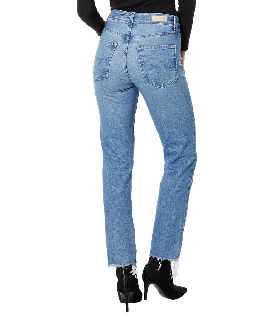 AG Jeans Saige High-Waist Straight Leg Jeans in Upper West Destructed