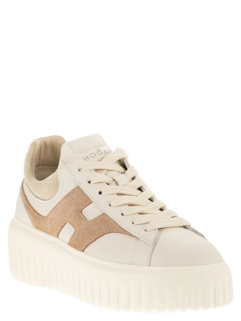 hogan H-STRIPES Leather and Suede Trainers with Extra-Light Sole 2