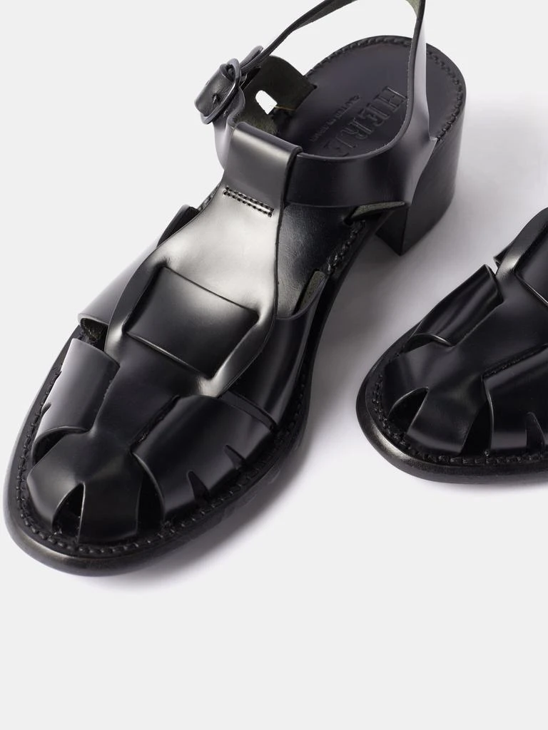 HEREU Pesca cutout leather heeled sandals 4