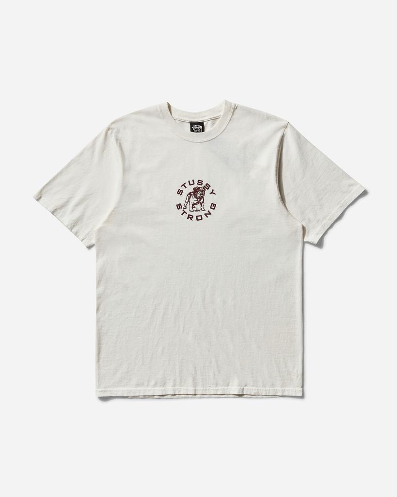 STUSSY Men's Strong Mac Pigment Dyed T-Shirt Natural